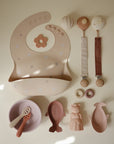Mushie Linen Pacifier Clip 2-Pack, neutral tones, for pacifiers; stylish and practical.