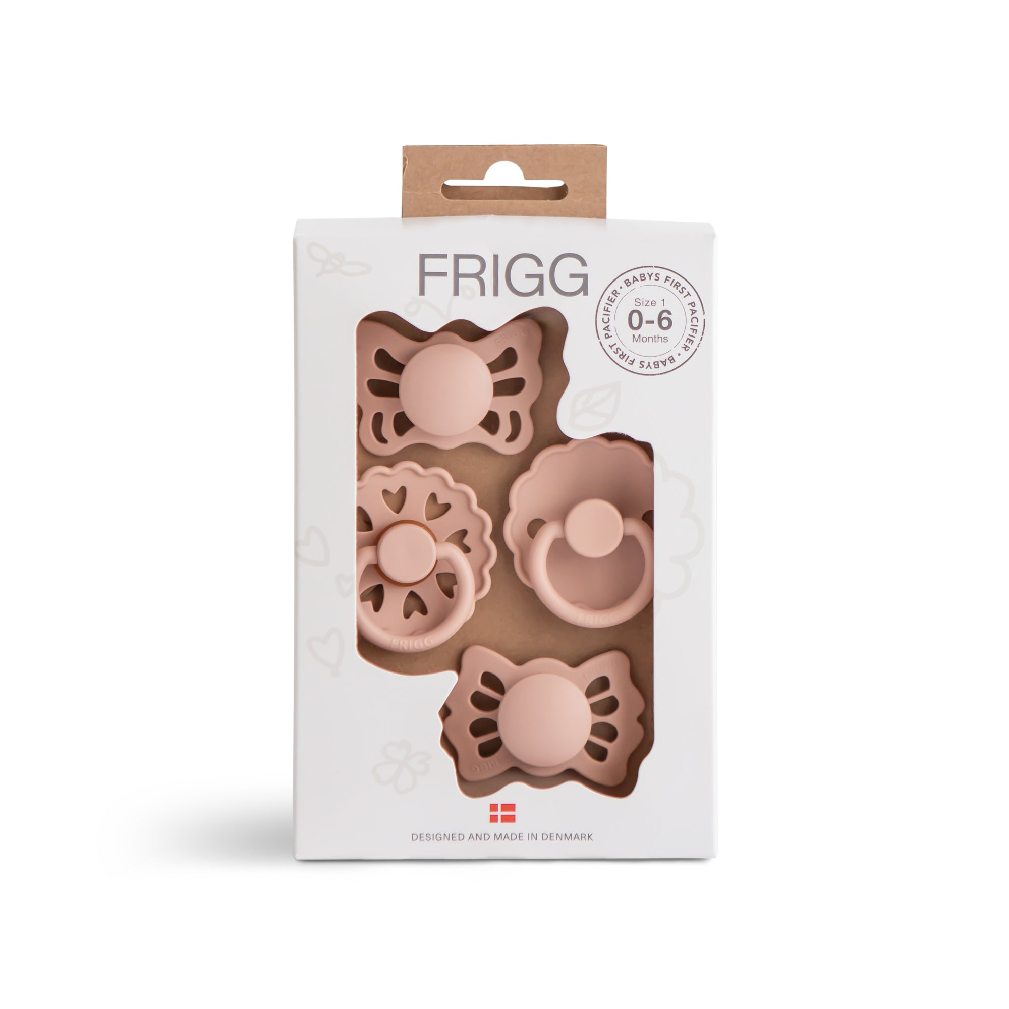 FRIGG Baby&#39;s First Pacifier Floral Heart (Blush) 4-Pack