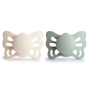 FRIGG Butterfly Anatomical Silicone Baby Pacifier | 2-Pack | 0-6 Months