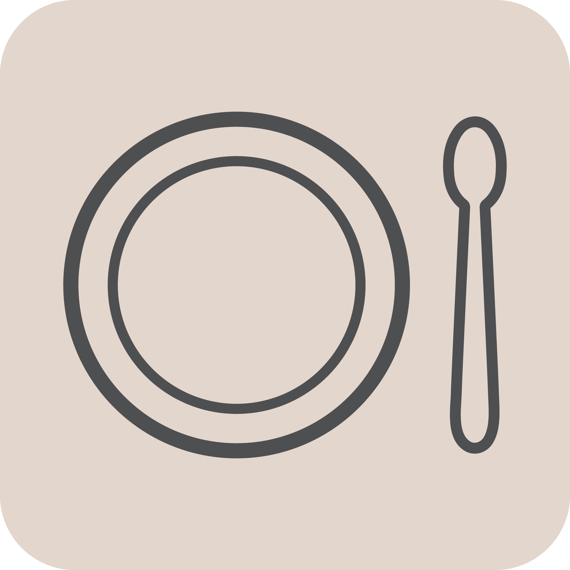 A plate with a spoon icon, perfect for highlighting the mushie Feeding Bundle in Box Builder.