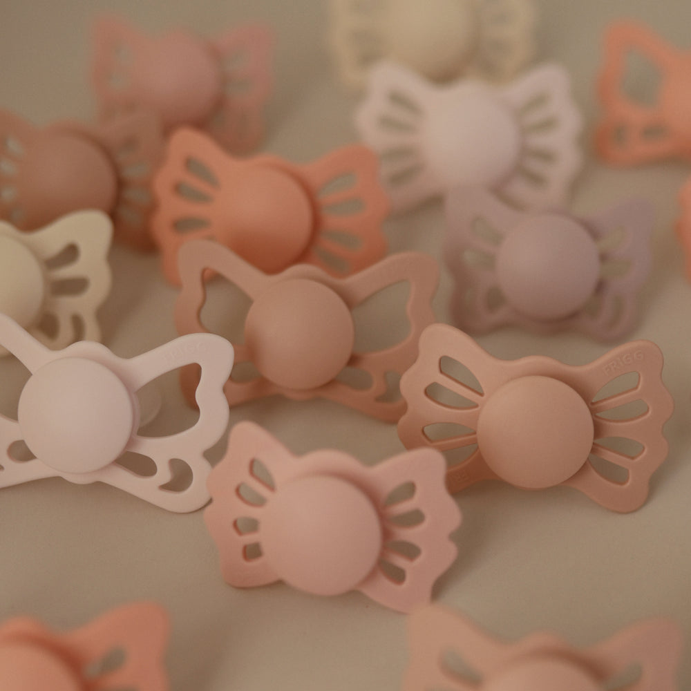 FRIGG Butterfly Anatomical Silicone Baby Pacifier | 2-Pack | 0-6 Months