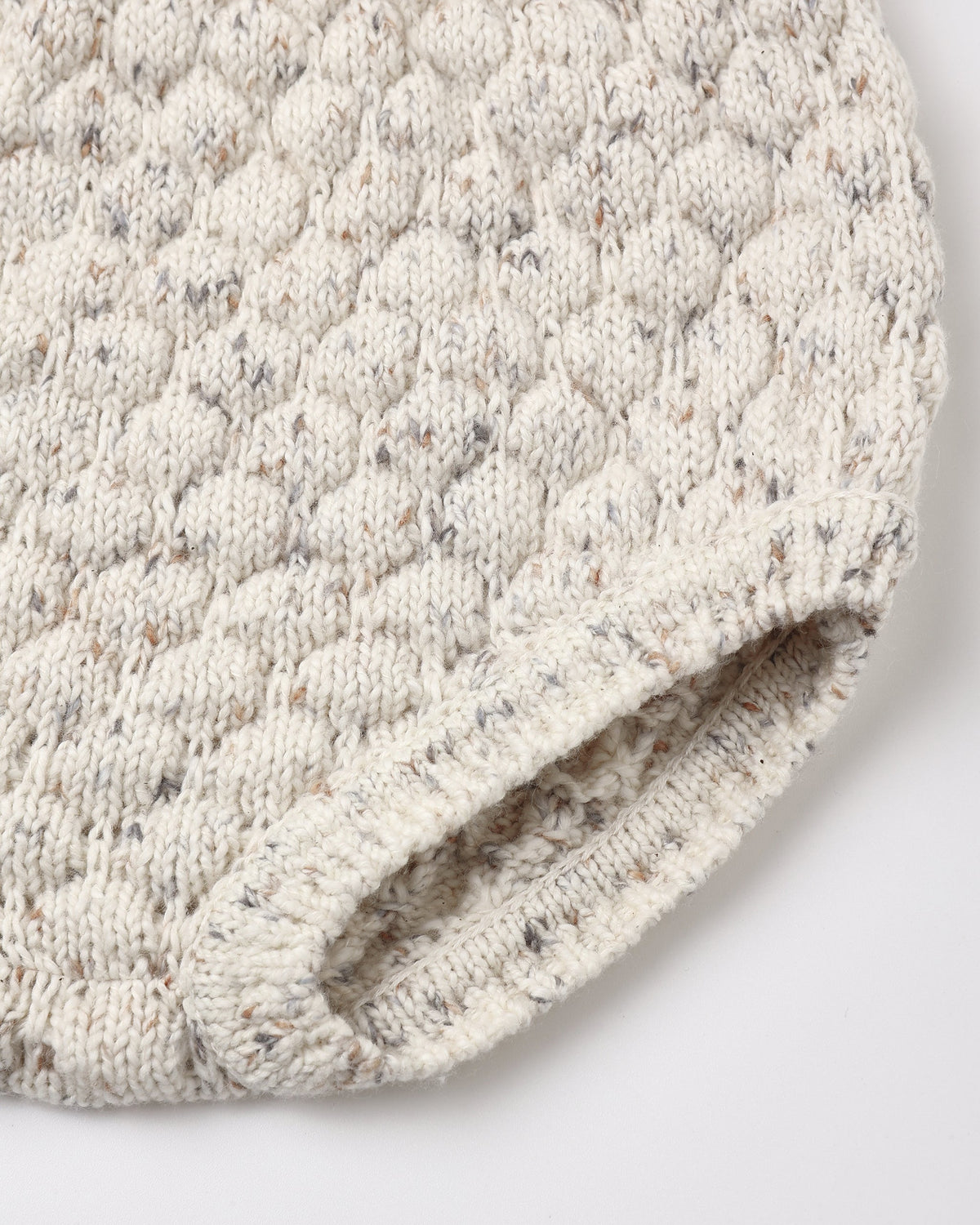 Knit Bloomer Natural Confetti by Rylee + Cru: cream bubble knit, ribbed waist, rolled edge.