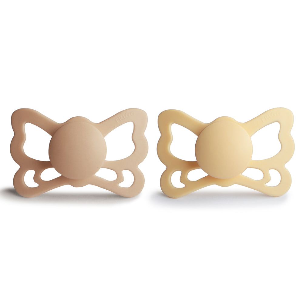 FRIGG Butterfly Anatomical Silicone Baby Pacifier | 2-Pack | 6-18 Months