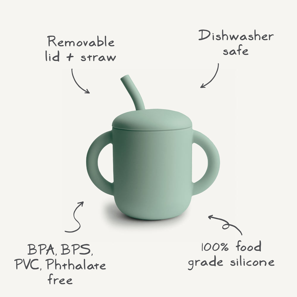 Silicone Training Cup + Straw