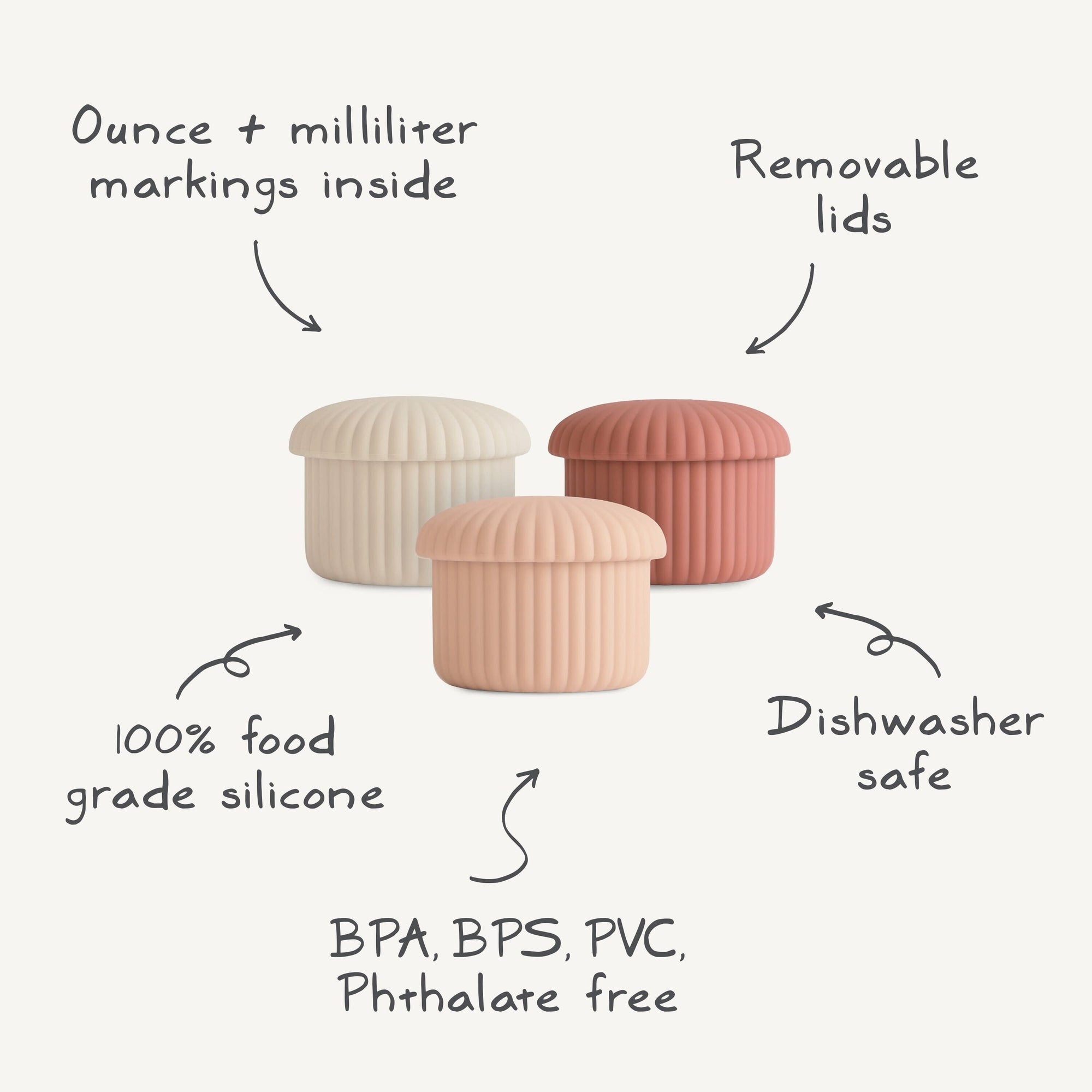 Silicone Baby Food Containers 3-Pack