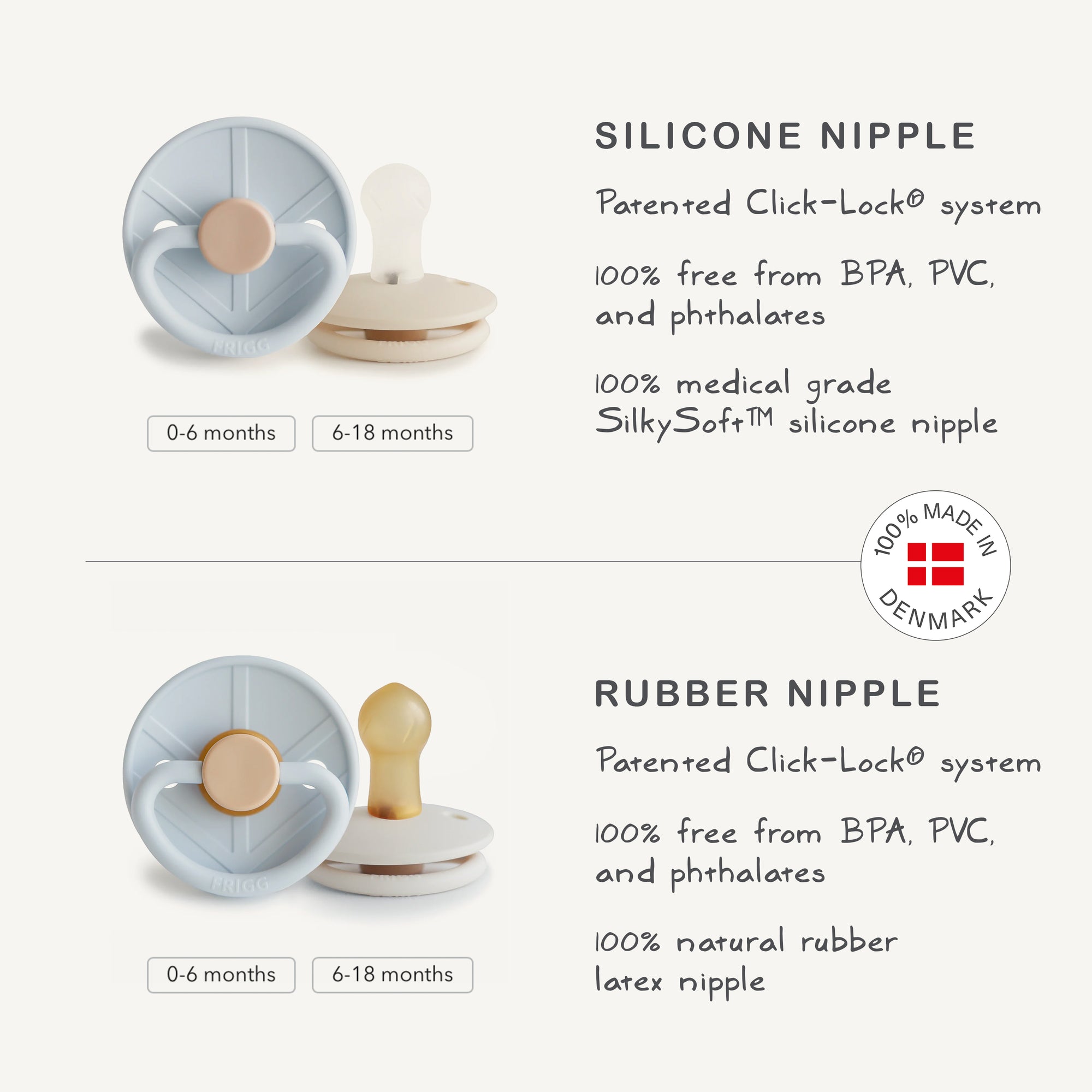 FRIGG Little Viking Natural Rubber Pacifier 2-Pack