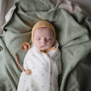 Knitted Pointelle Baby Blanket