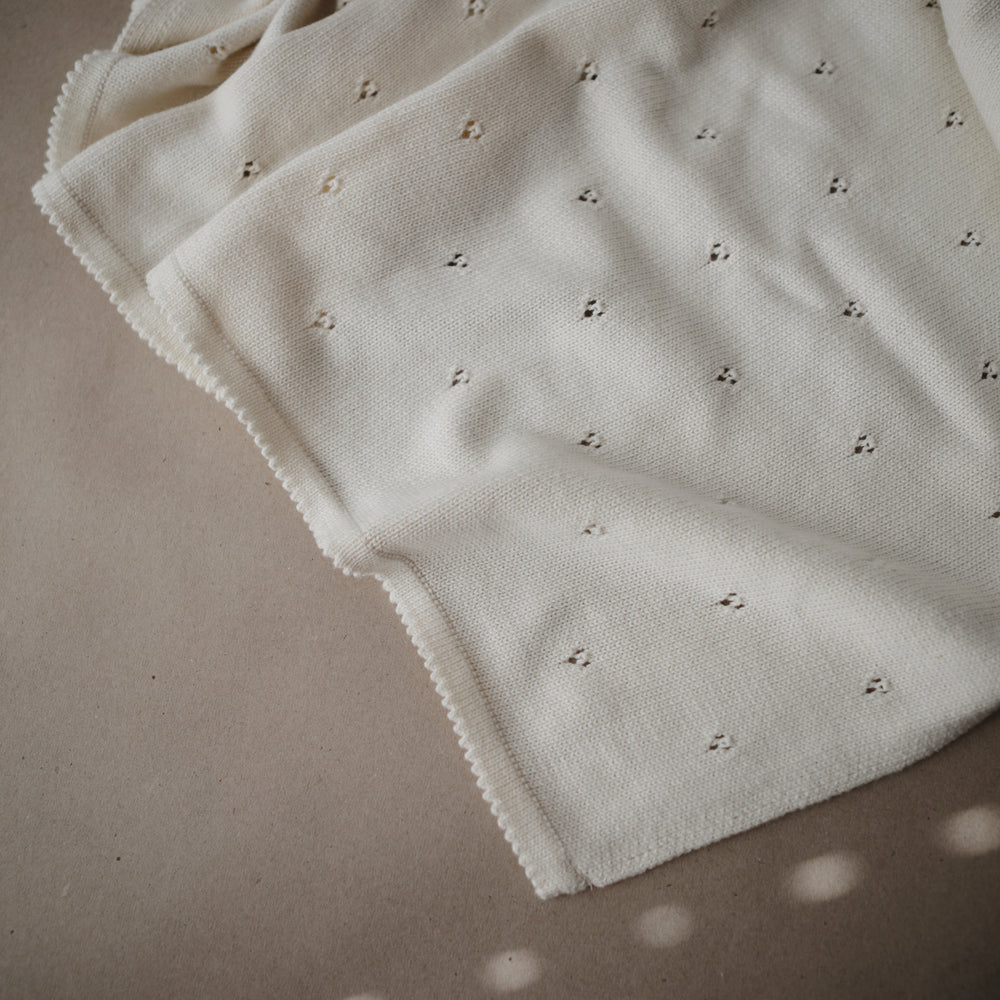 Knitted Pointelle Baby Blanket