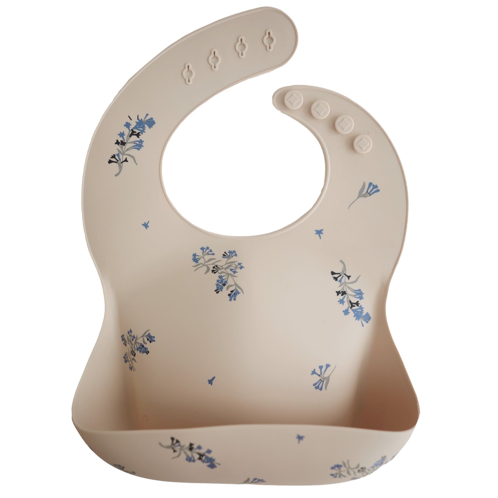 Silicone Baby Bib (Lilac Flowers)